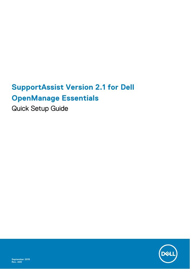 SupportAssist Version 2.1 for Dell OpenManage Essentials 快速<em>入门</em>指南 海报