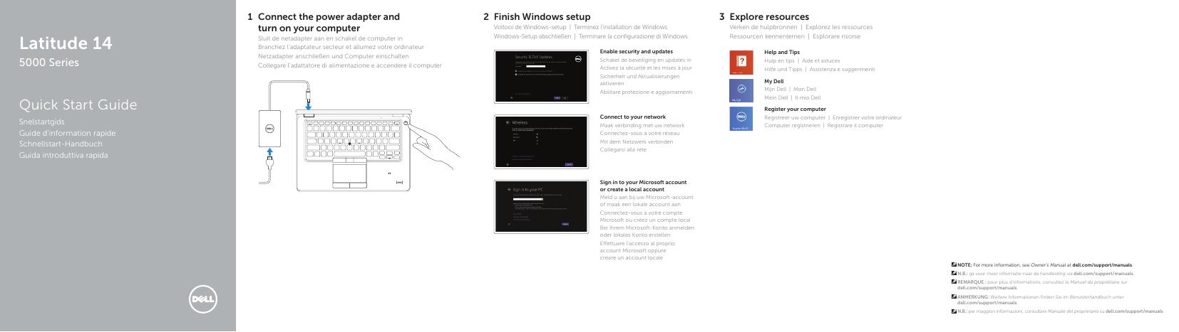 戴尔Latitude 14 5000系列快速<em>入门</em>指南 海报