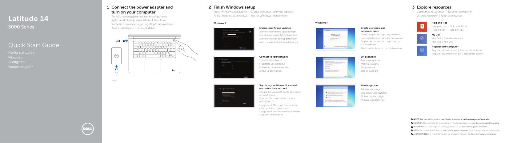戴尔Latitude 14 3000系列快速<em>入门</em>指南 海报