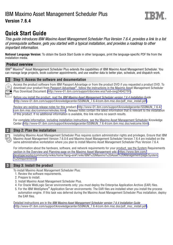 IBM Maximo Asset Management Scheduler Plus 快速<em>入门</em>指南 海报