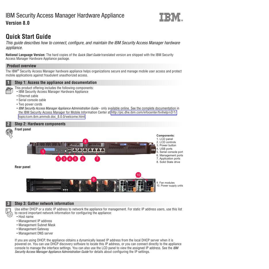 IBM Security Access Manager 硬件设备快速<em>入门</em>指南 海报