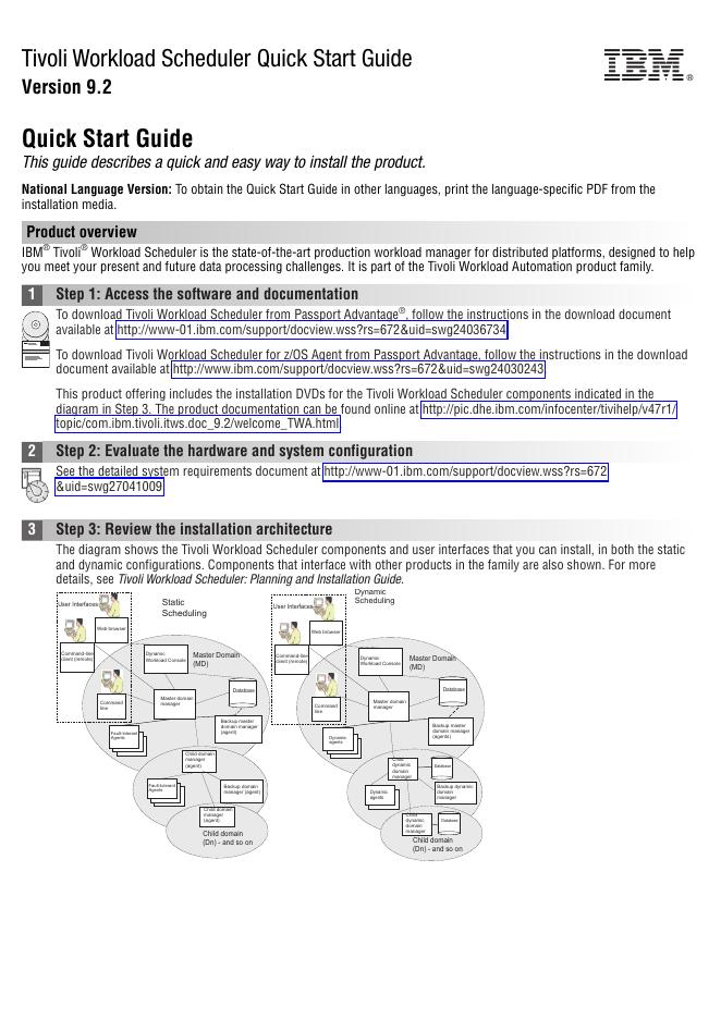 Tivoli Workload Scheduler 快速<em>入门</em>指南 9.2 版 海报