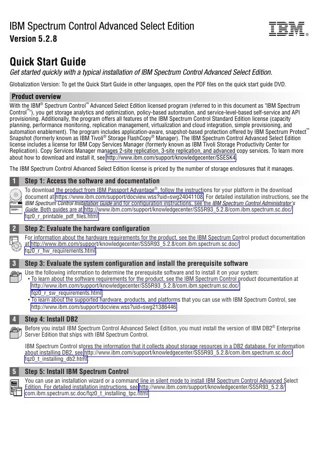 IBM Spectrum Control Advanced Select Edition快速<em>入门</em>指南 海报