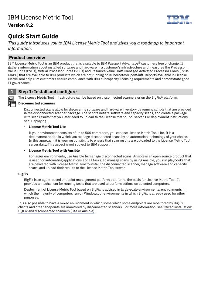 IBM License Metric Tool快速<em>入门</em>指南 海报