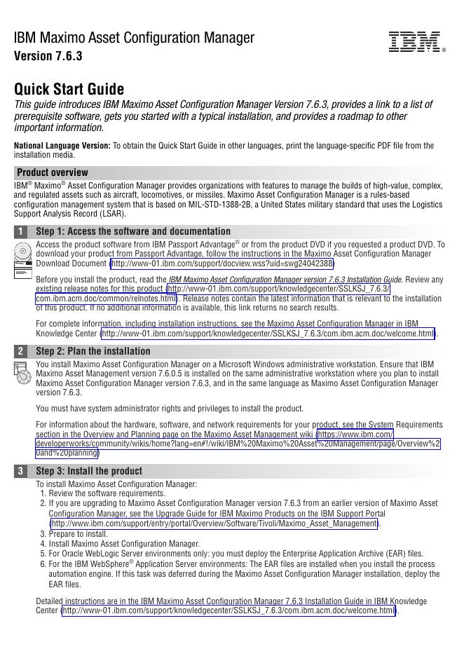 IBM Maximo Asset Configuration Manager 7.6.3 快速<em>入门</em>指南 海报