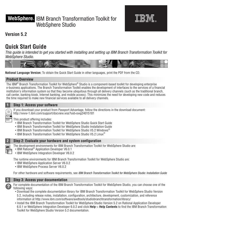 IBM Branch Transformation Toolkit for WebSphere Studio V5.2 快速<em>入门</em>指南 海报