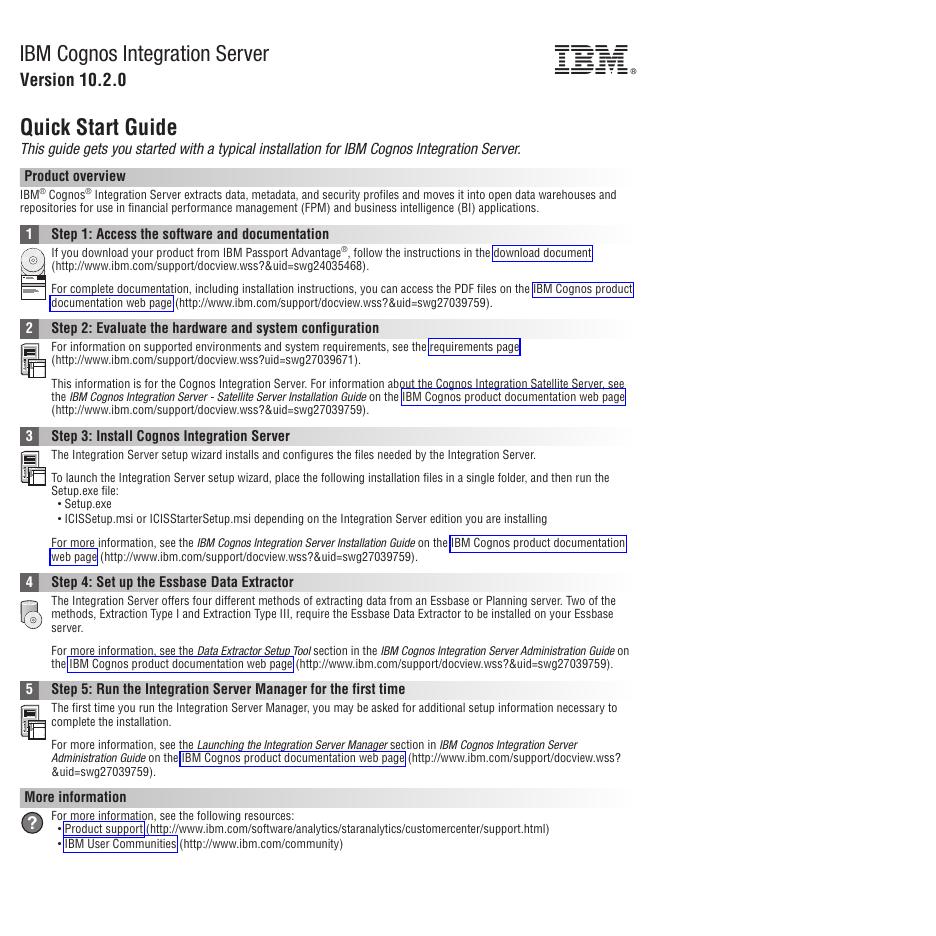 IBM Cognos Integration Server V10.2.0 快速<em>入门</em>指南 海报