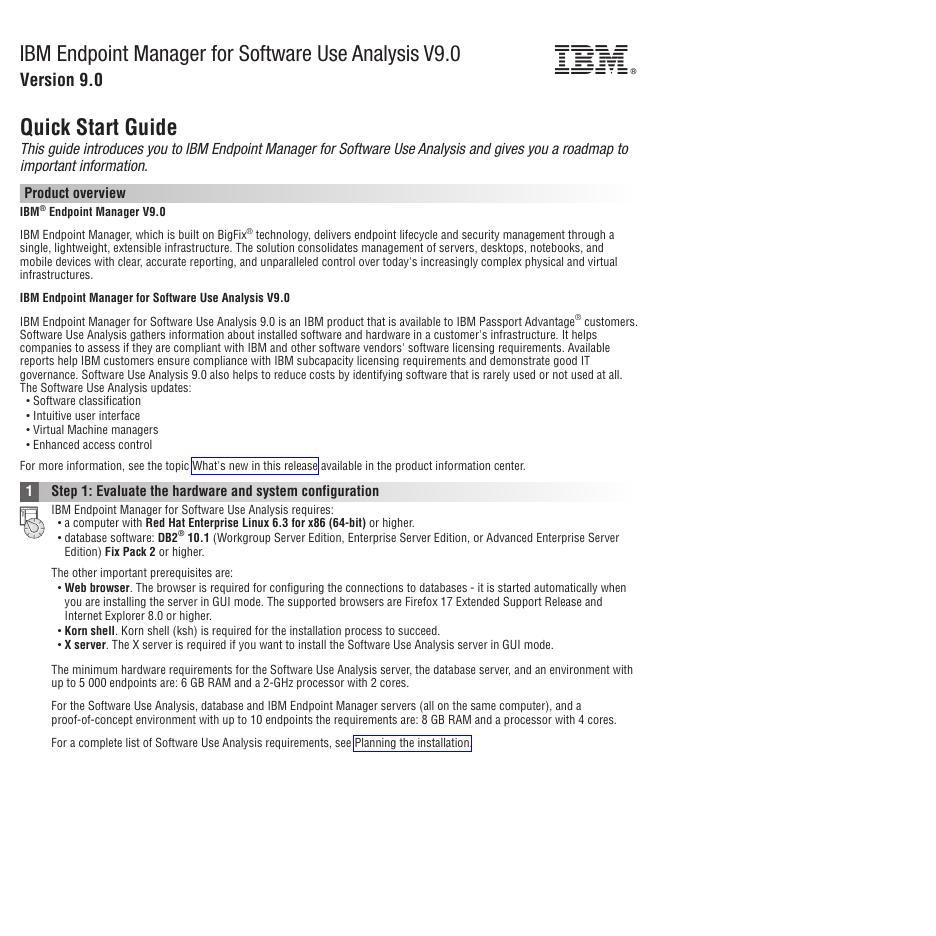 IBM Endpoint Manager for Software Use Analysis V9.0 快速<em>入门</em>指南 海报