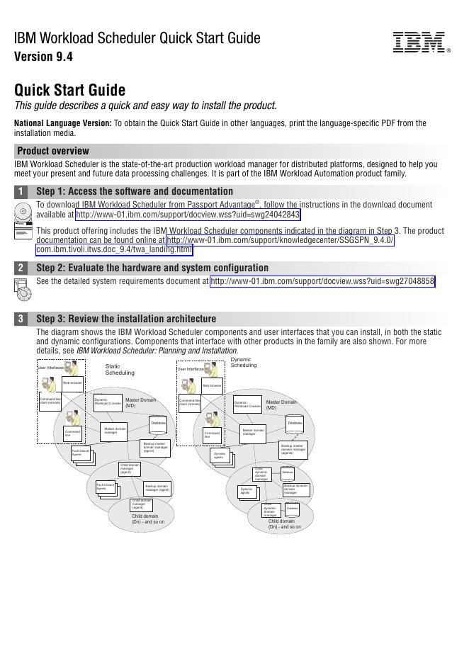 IBM Workload Scheduler 快速<em>入门</em>指南 海报