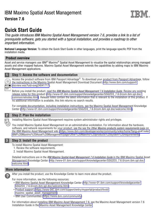 IBM Maximo Spatial Asset Management 7.6快速<em>入门</em>指南 海报