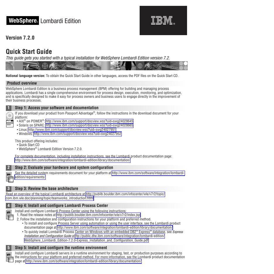 WebSphere® Lombardi Edition 7.2.0 快速<em>入门</em>指南 海报