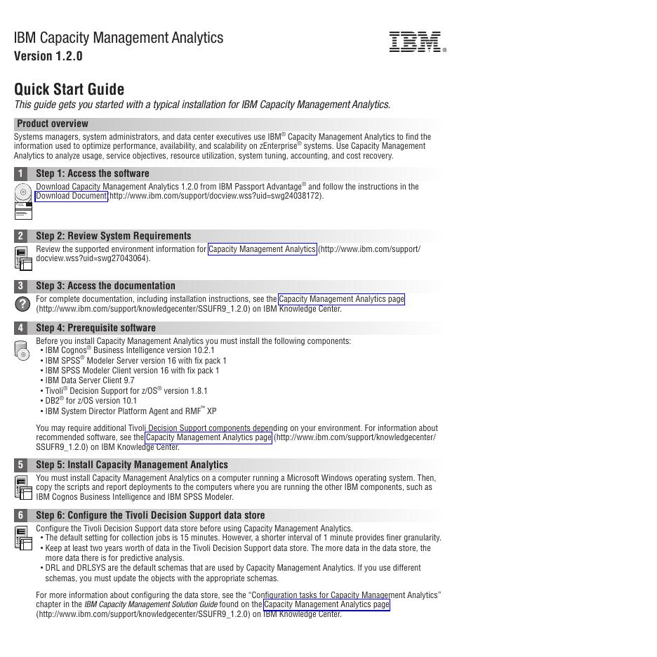 IBM Capacity Management Analytics V1.2.0 快速<em>入门</em>指南 海报