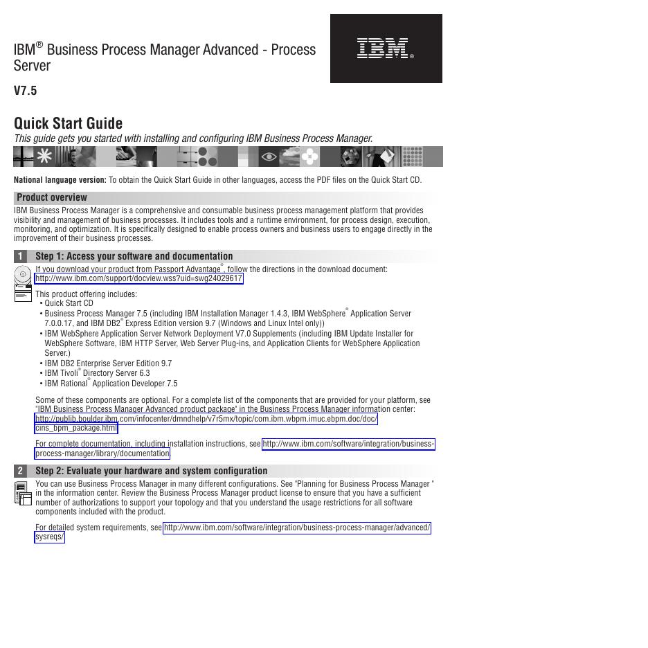 IBM® Business Process Manager Advanced-Process Server V7.5 快速<em>入门</em>指南 海报