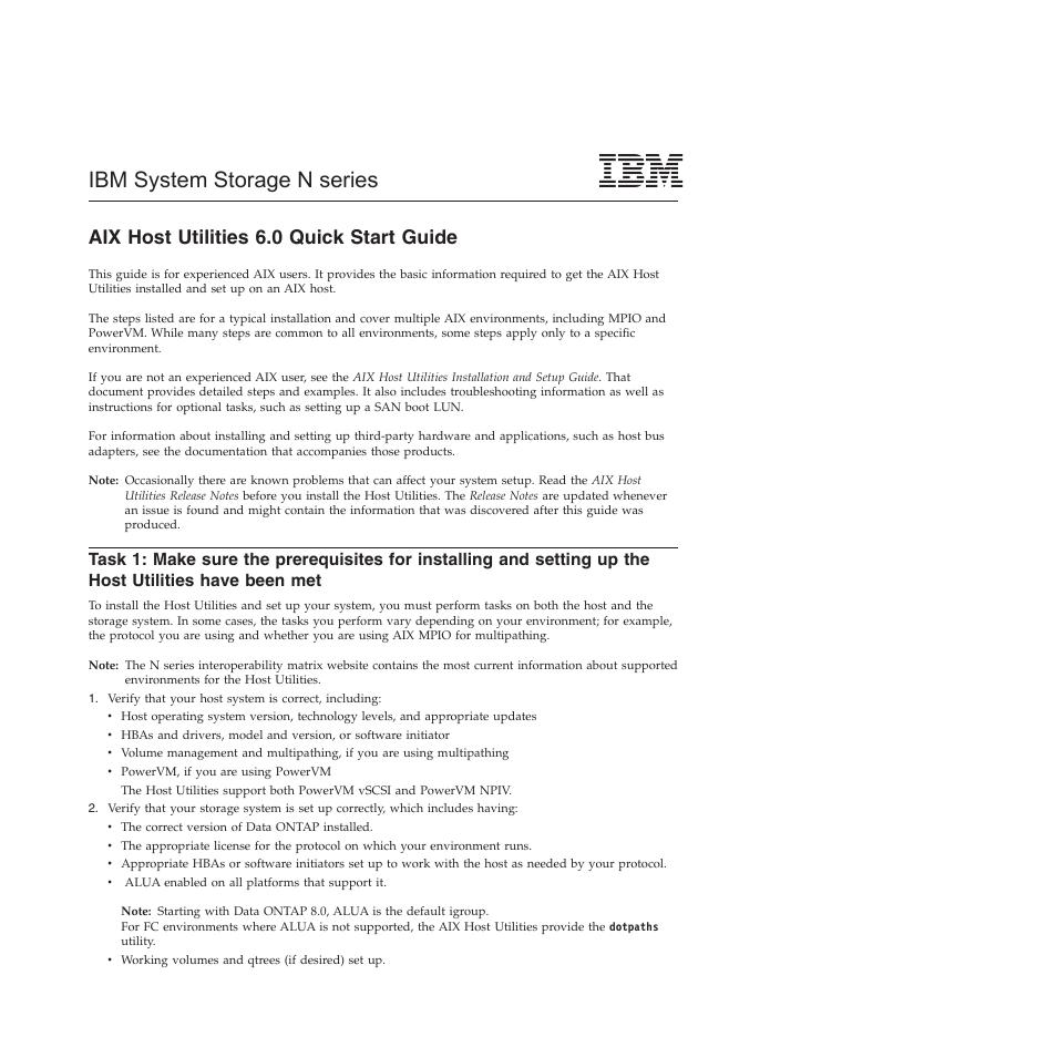 AIX 主机实用程序 6.0 快速<em>入门</em>指南 海报