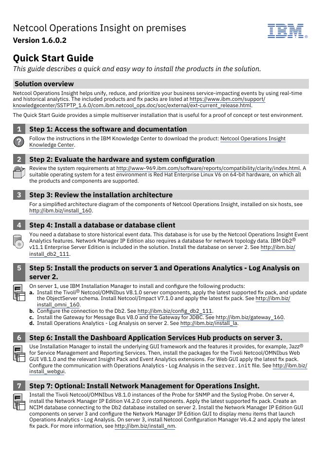 Netcool Operations Insight快速<em>入门</em>指南 海报