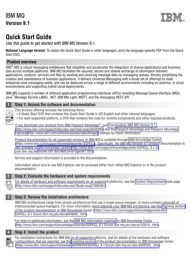 IBM MQ 9.1 快速<em>入门</em>指南 海报