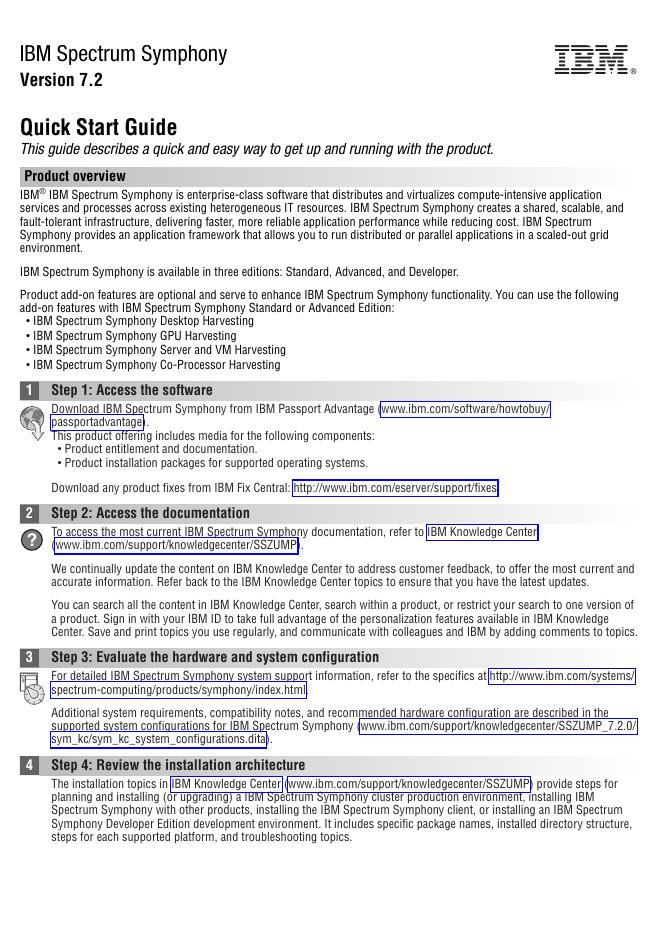 IBM Spectrum Symphony V7.2快速<em>入门</em>指南 海报