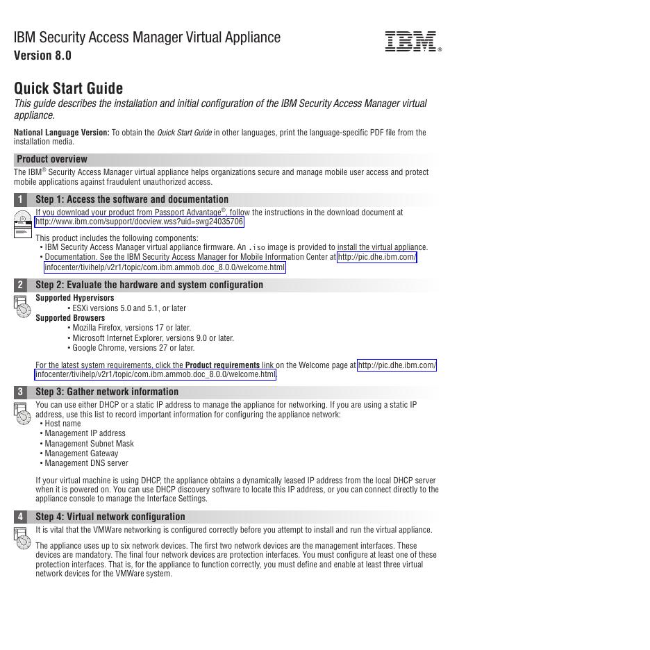 IBM Security Access Manager 虚拟设备快速<em>入门</em>指南 海报