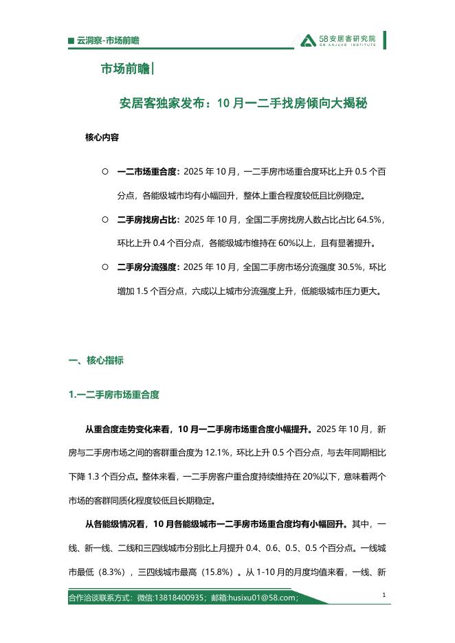 58安居客研究院：：2025年10月一二手找房倾向大揭秘报告海报