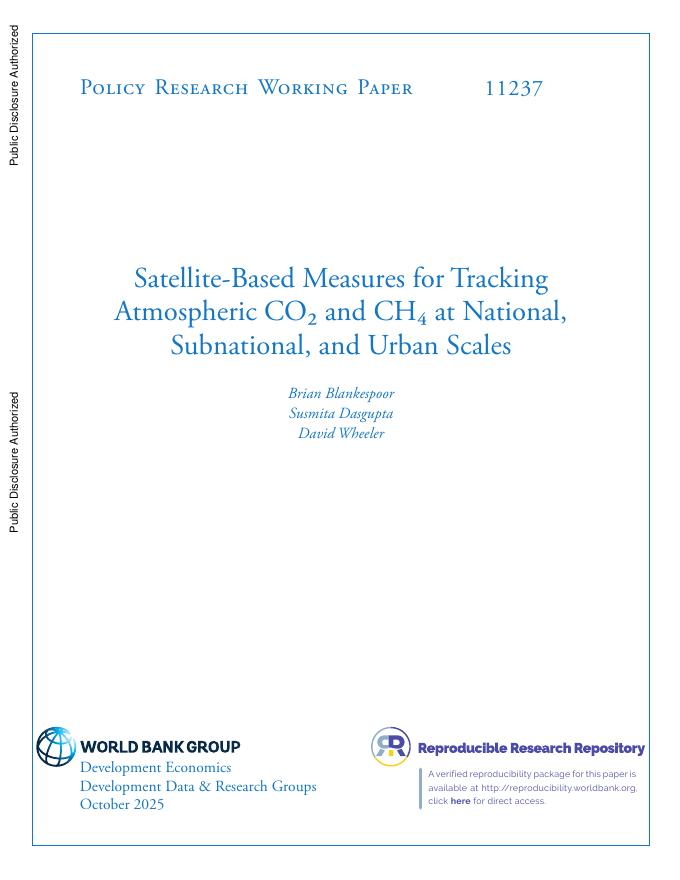 世界银行：基于卫星的大气CO₂跟踪措施和CH₄国家、次国家和城市规模（英文版）