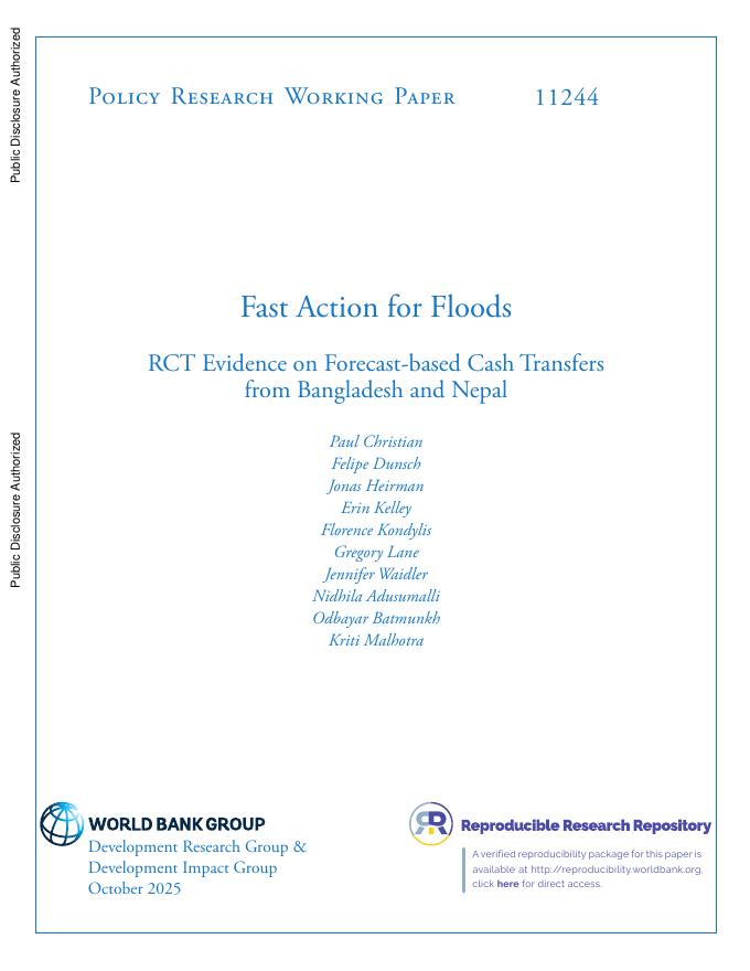 世界银行：洪水快速行动：孟加拉国和尼泊尔基于预测的现金转移的随机对照试验证据（英文版）