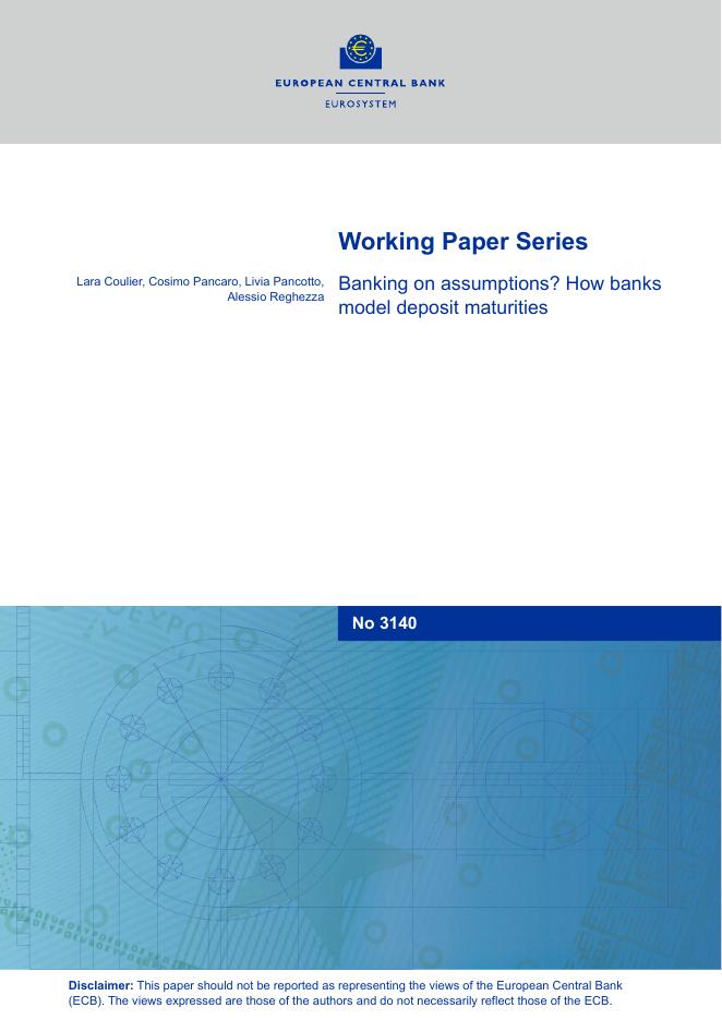 欧洲央行：基于假设的银行业务？银行如何模拟存款到期日（英文版）