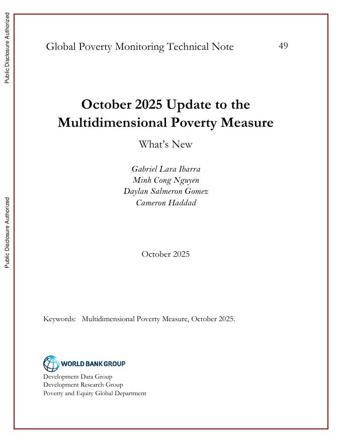 世界银行：2025年10月多维贫困指标更新：新增内容报告（英文版）海报