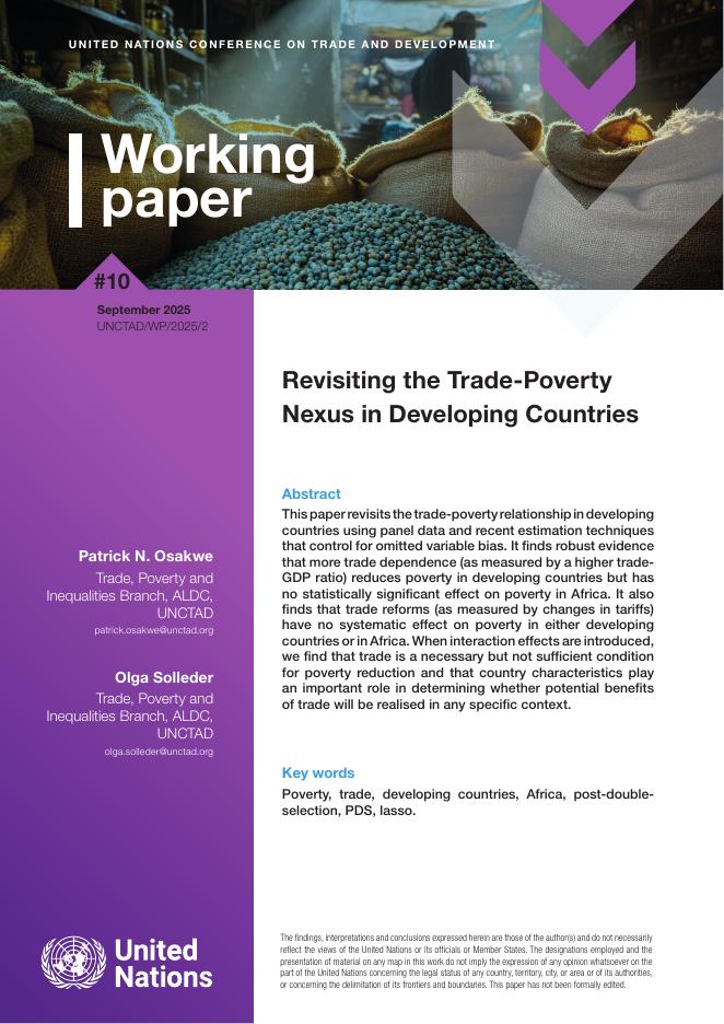 联合国贸易发展委员会：2025年重新审视发展中国家的贸易与贫困关系报告（英文版）海报