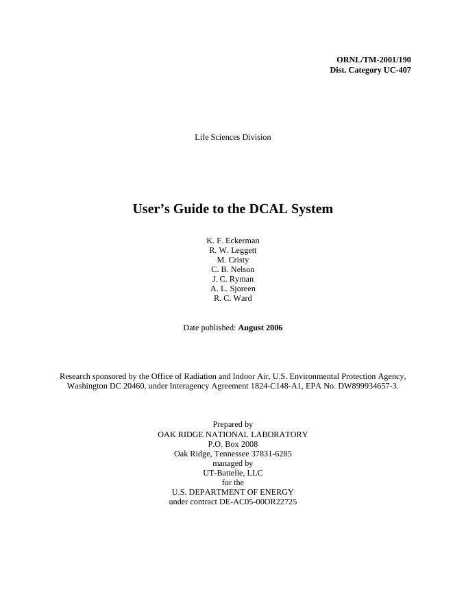 DCAL System User’s Guide