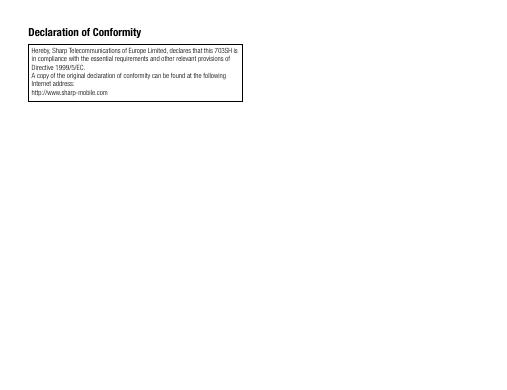 SHARP 3G/UMTS 703SH phone User Guide