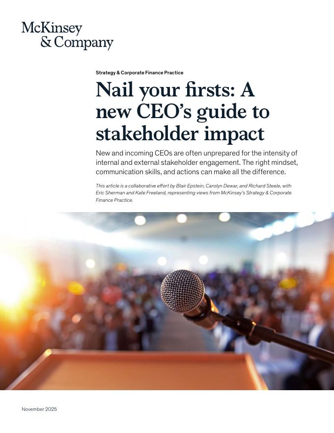 麦肯锡：2025年夯实开局：新任CEO利益相关者影响力构建指南报告（英文版）海报