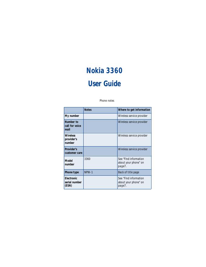 Nokia 3360 User Guide(1)(1)