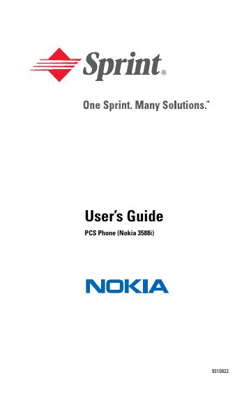 NOKIA User’s Guide PCS Phone(Nokia 3588i)