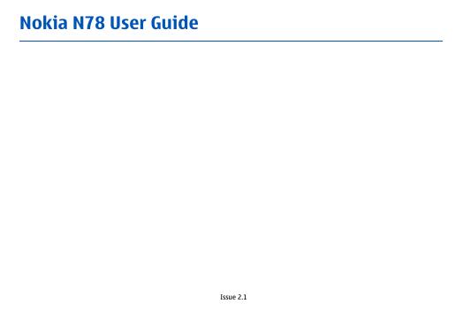Nokia N78 User Guide