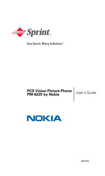 Nokia PCS Vision Picture Phone PM-6225 User’s Guide