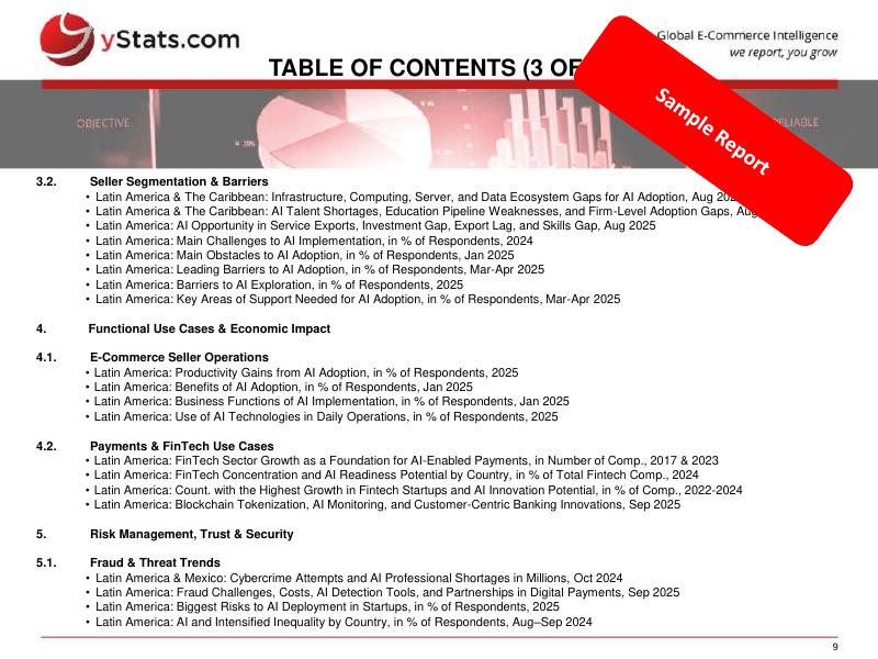 yStats：2025年拉丁美洲支付和电子商务中的人工智能：增长、创新和结构性挑战样本报告（英文版）_第9页