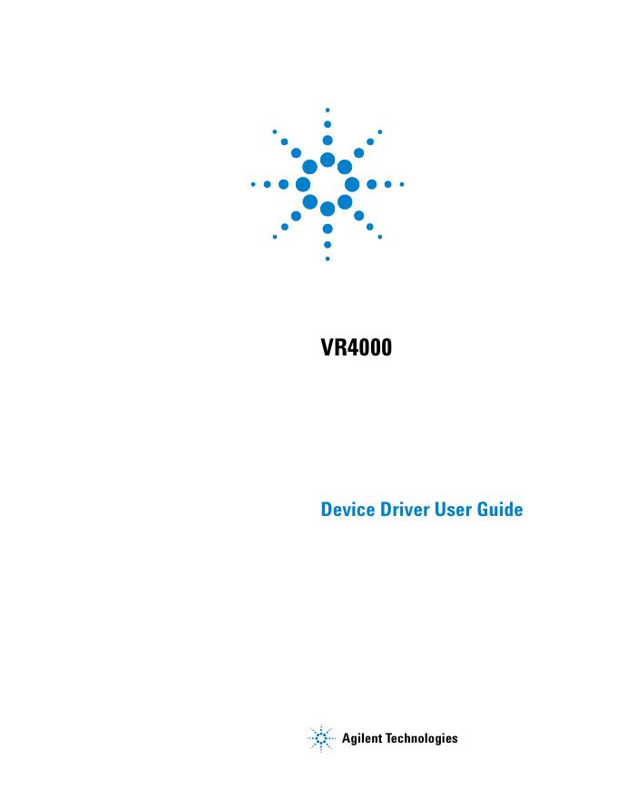Agilent <em>VR</em>4000 Device Driver User Guide 海报