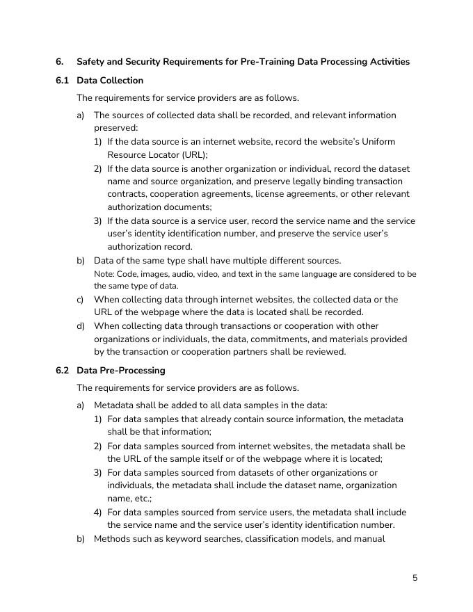 CSET：2025年中华人民共和国国家标准：网络安全技术-生成式人工智能预训练和微调数据安全规范（征求意见稿）（英文版）_第9页