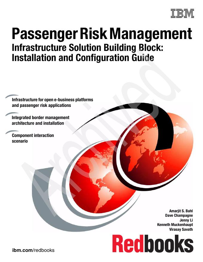 Passenger Risk Management Infrastructure Solution Building Block:Installation and Configuration Guide
