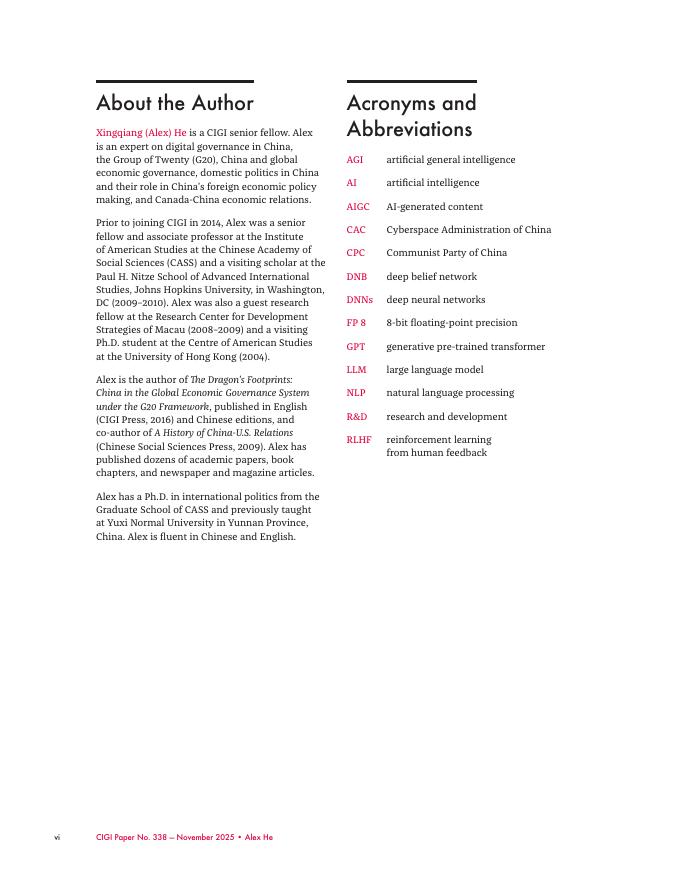 加拿大国际治理创新中心CIGI：在地缘政治紧张局势中的中国人工智能发展与治理（英文版）_第6页