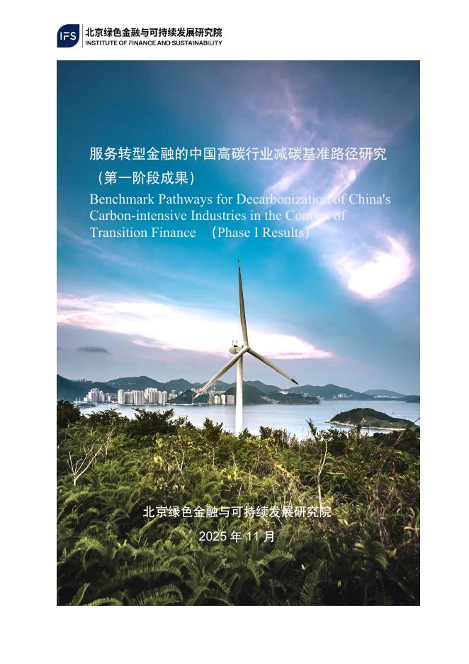 北京绿色金融与可持续发展研究院：2025年服务转型金融的中国高碳行业减碳基准路径研究报告（第一阶段成果）