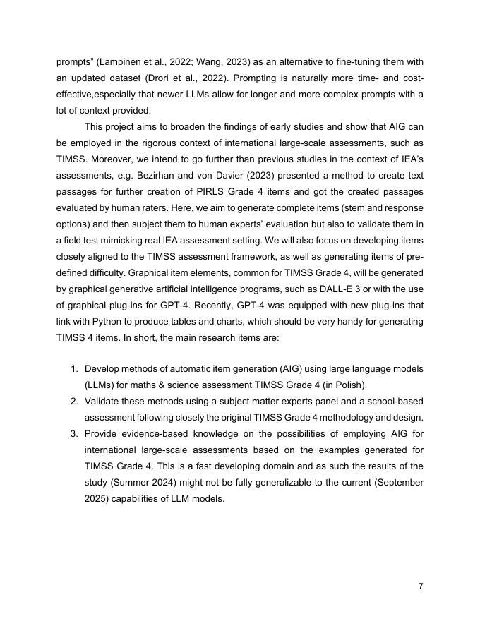国际教育成就评价协会（IEA）：2023年使用大语言模型进行自动题库生成：TIMSS四年级的发展与验证报告_第7页