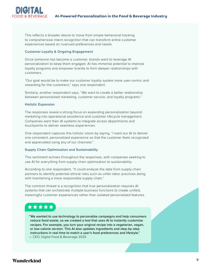 Wunderkind：2025年食品和饮料个性化中的人工智能报告（英文版）_第9页