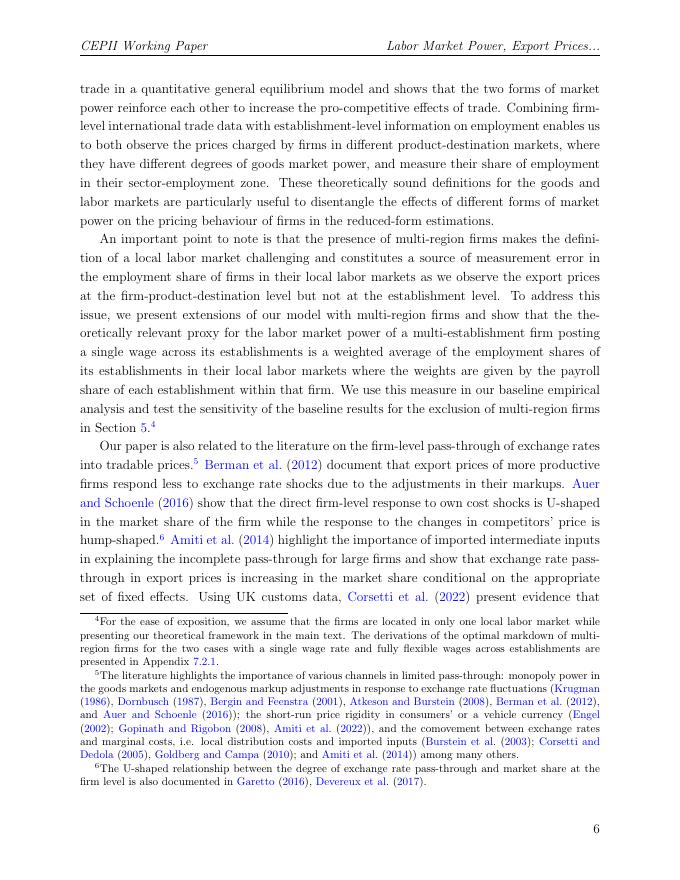 法国预测与国际信息中心：劳动力市场力量、出口价格和传递（英文版）_第6页