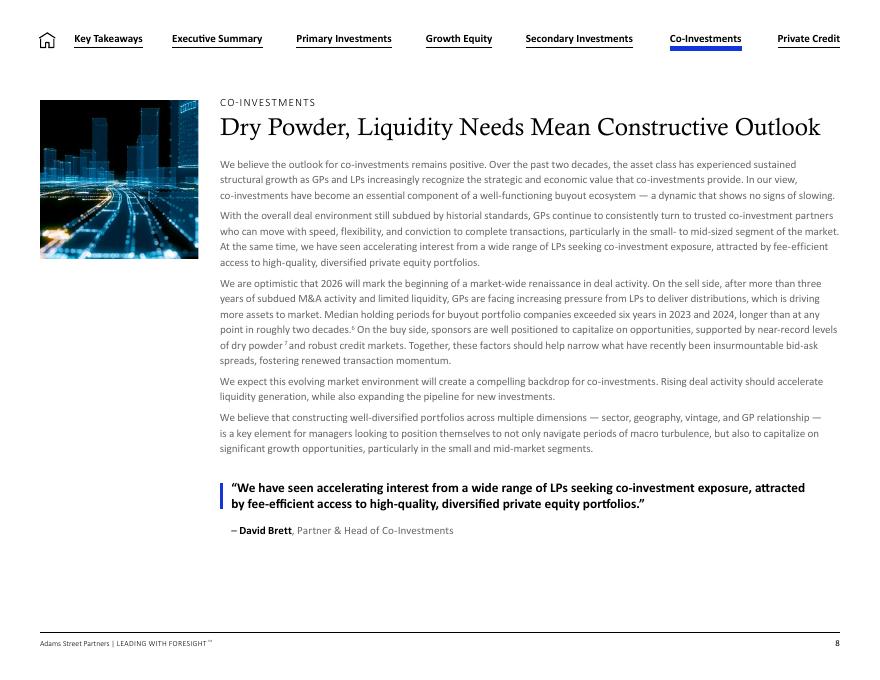 Adams Street：私募市场2026年展望报告：在更大的人工智能应用中提高流动性（英文版）_第8页