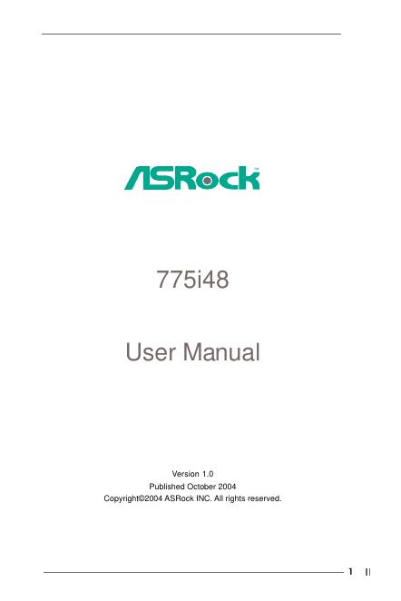 ASRock 775i48 User Manual
