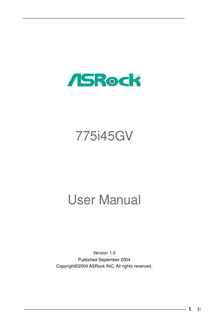 ASRock 775i45GV User Manual