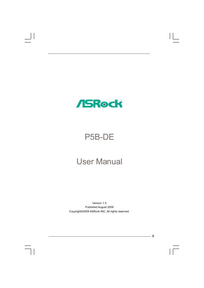 ASRock P5B-DE User Manual