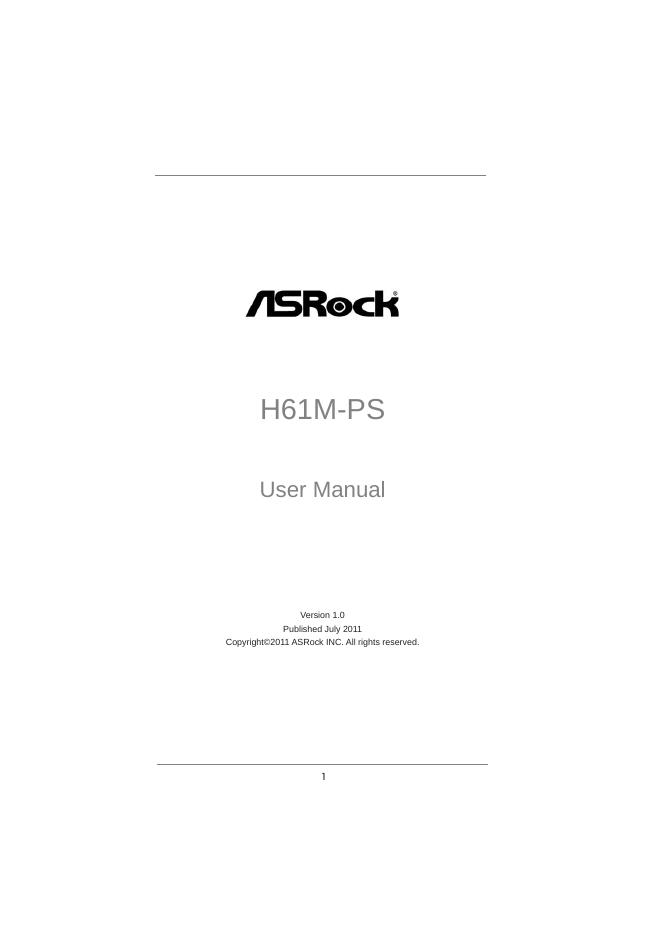 ASROCK H61M-PS User Manual