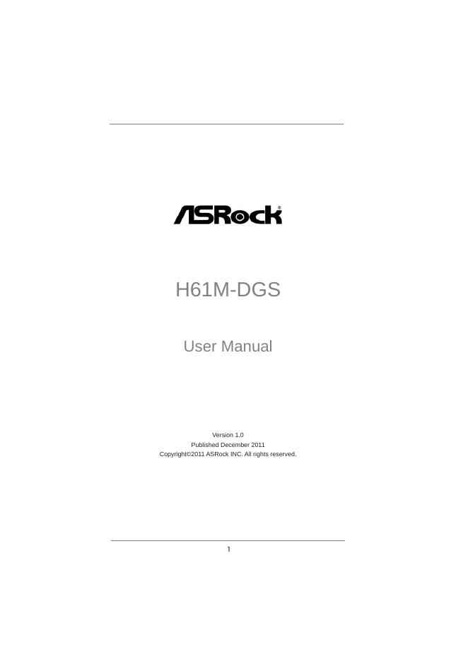 ASROCK H61M-DGS User Manual
